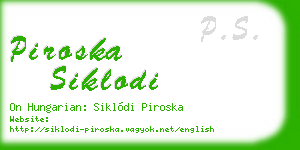 piroska siklodi business card